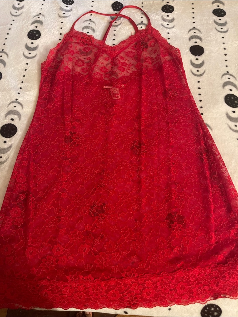 Victoria Secrets Lace Chemise Slip Nightgown - Red